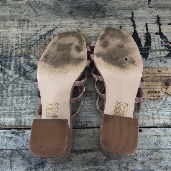 Public Desire Blush Studded Chunk Heels - Picture 5 of 7